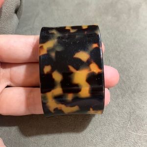 Faux tortoise 1.25 inch cuff bracelet